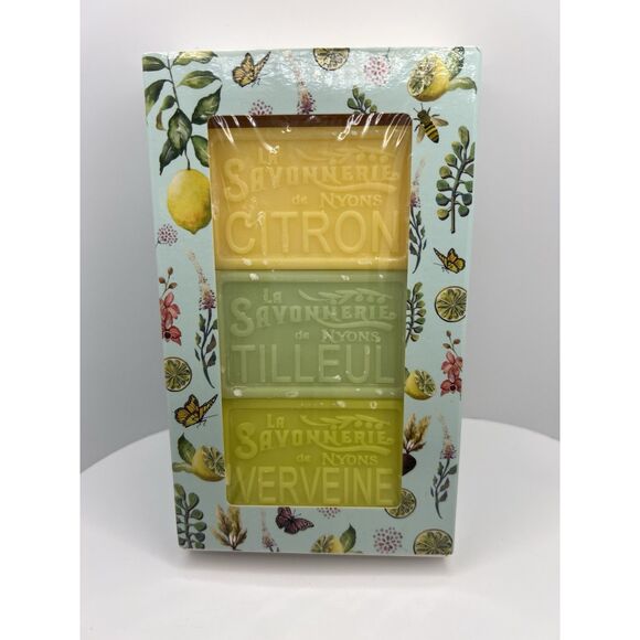 La Savonnerie Set of 3 x 3.5oz Soaps Limetree, Lemon, Vervain ~ NEW - Picture 1 of 2